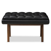 Ottoman rembourré du milieu du siècle par Baxton Studio