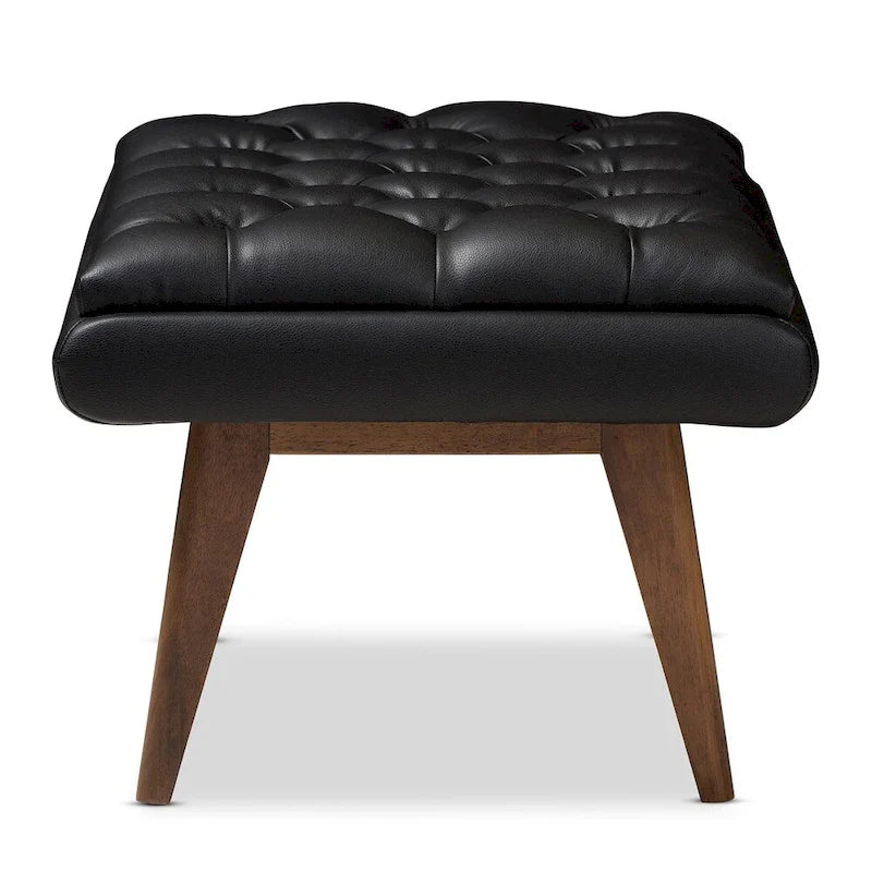 Ottoman rembourré du milieu du siècle par Baxton Studio