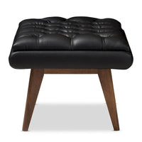 Ottoman rembourré du milieu du siècle par Baxton Studio