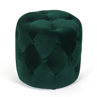 Pouf rond touffeté Adeco - Repose-pieds en tissu