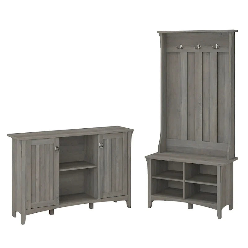 Ensemble meuble de rangement Salinas et banc à chaussures avec portemanteau par Bush Furniture