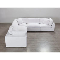 Canapé sectionnel modulaire 5 pièces contemporain garni de plumes Roundhill Furniture Rivas