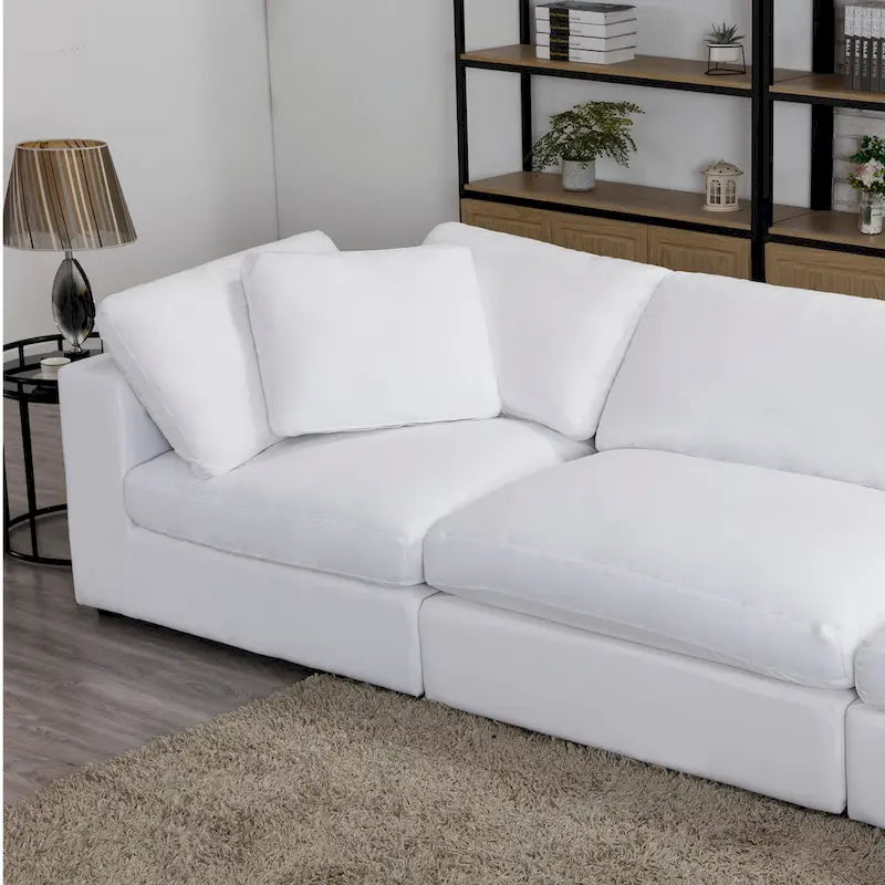 Canapé sectionnel modulaire 5 pièces contemporain garni de plumes Roundhill Furniture Rivas
