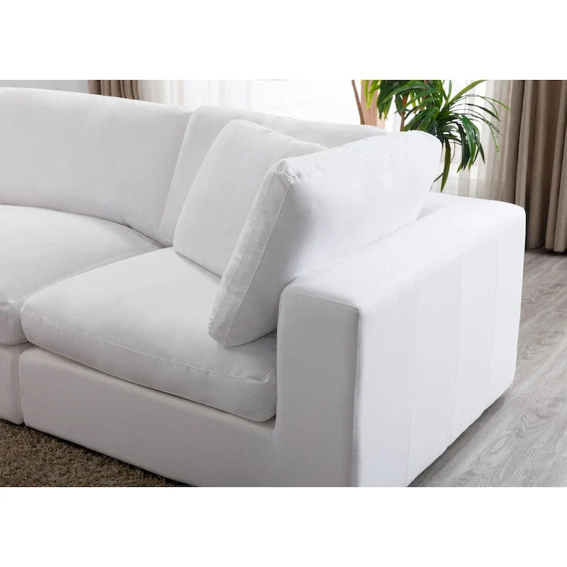Canapé sectionnel modulaire 5 pièces contemporain garni de plumes Roundhill Furniture Rivas