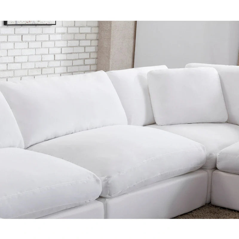 Canapé sectionnel modulaire 5 pièces contemporain garni de plumes Roundhill Furniture Rivas