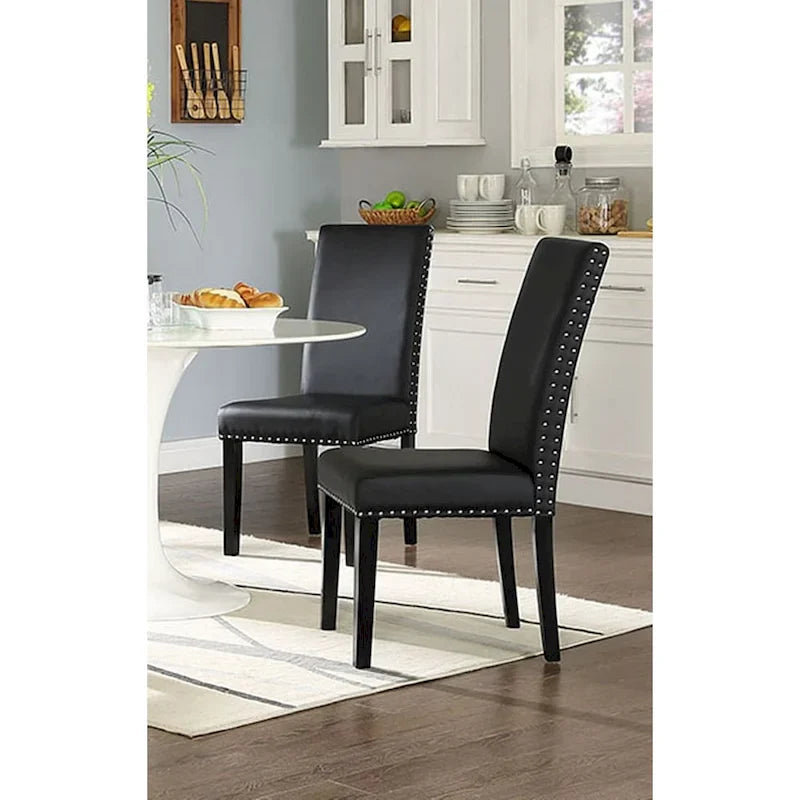 Chaise de salle à manger Parson noire Milton à clous décoratifs