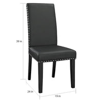 Chaise de salle à manger Parson noire Milton à clous décoratifs
