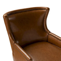 Fauteuil Angeles ergonomique en cuir végétalien de style moderne du milieu du siècle avec dossier à oreilles (lot de 2) par HULALA HOME
