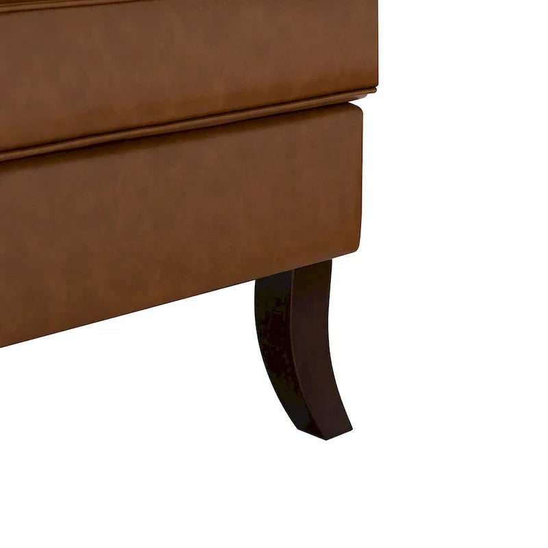 Fauteuil Angeles ergonomique en cuir végétalien de style moderne du milieu du siècle avec dossier à oreilles (lot de 2) par HULALA HOME