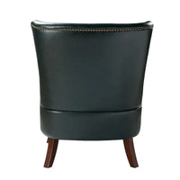 Fauteuil Angeles ergonomique en cuir végétalien de style moderne du milieu du siècle avec dossier à oreilles (lot de 2) par HULALA HOME