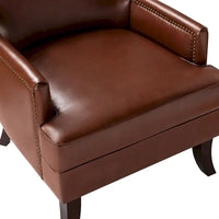 Fauteuil Angeles ergonomique en cuir végétalien de style moderne du milieu du siècle avec dossier à oreilles (lot de 2) par HULALA HOME