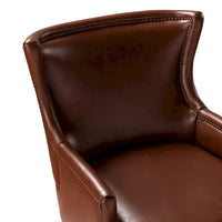 Fauteuil Angeles ergonomique en cuir végétalien de style moderne du milieu du siècle avec dossier à oreilles (lot de 2) par HULALA HOME