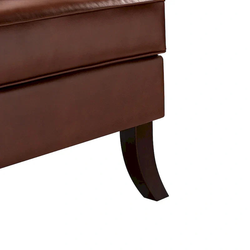 Fauteuil Angeles ergonomique en cuir végétalien de style moderne du milieu du siècle avec dossier à oreilles (lot de 2) par HULALA HOME