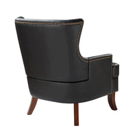 Fauteuil Angeles ergonomique en cuir végétalien de style moderne du milieu du siècle avec dossier à oreilles (lot de 2) par HULALA HOME