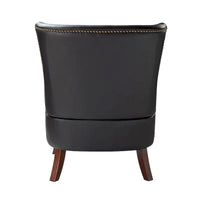 Fauteuil Angeles ergonomique en cuir végétalien de style moderne du milieu du siècle avec dossier à oreilles (lot de 2) par HULALA HOME