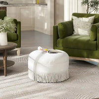 Pouf d'appoint rond rembourré Yolanda 24