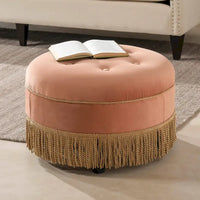 Pouf d'appoint rond rembourré Yolanda 24