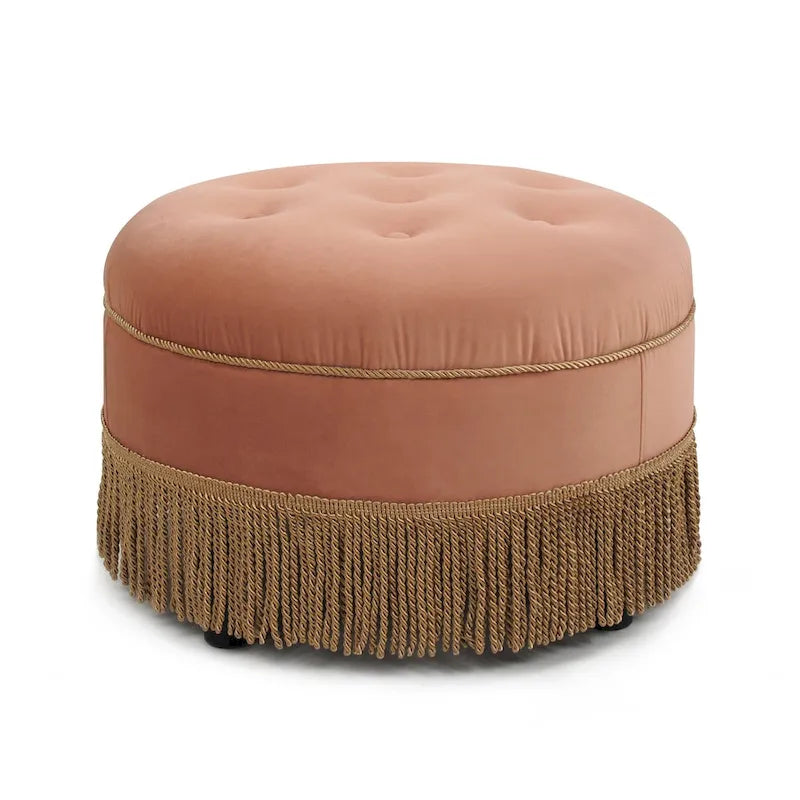 Pouf d'appoint rond rembourré Yolanda 24