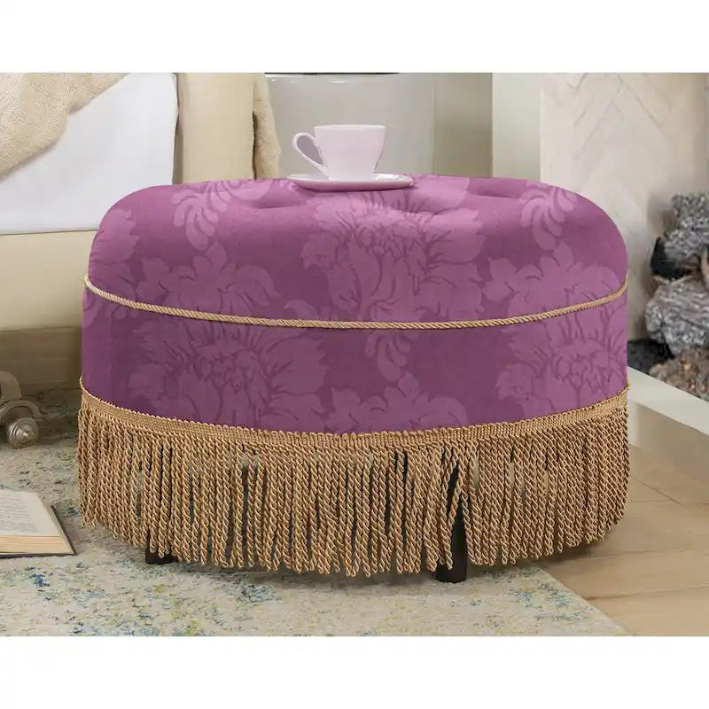 Pouf d'appoint rond rembourré Yolanda 24