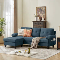 Canapé Sectionnel Forme L 86.22 pouces avec Poches de Rangement Latérales