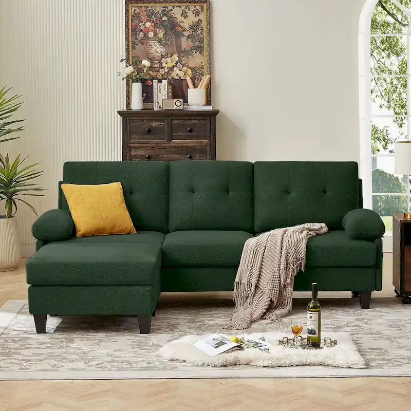 Canapé Sectionnel Forme L 86.22 pouces avec Poches de Rangement Latérales