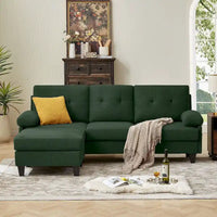 Canapé Sectionnel Forme L 86.22 pouces avec Poches de Rangement Latérales