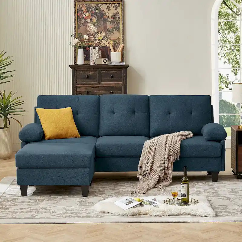 Canapé Sectionnel Forme L 86.22 pouces avec Poches de Rangement Latérales