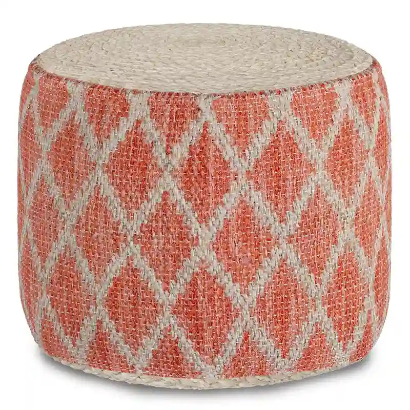 WYNDENHALL Nesbitt Pouf Rond Bohème, Jute Tressée Naturelle