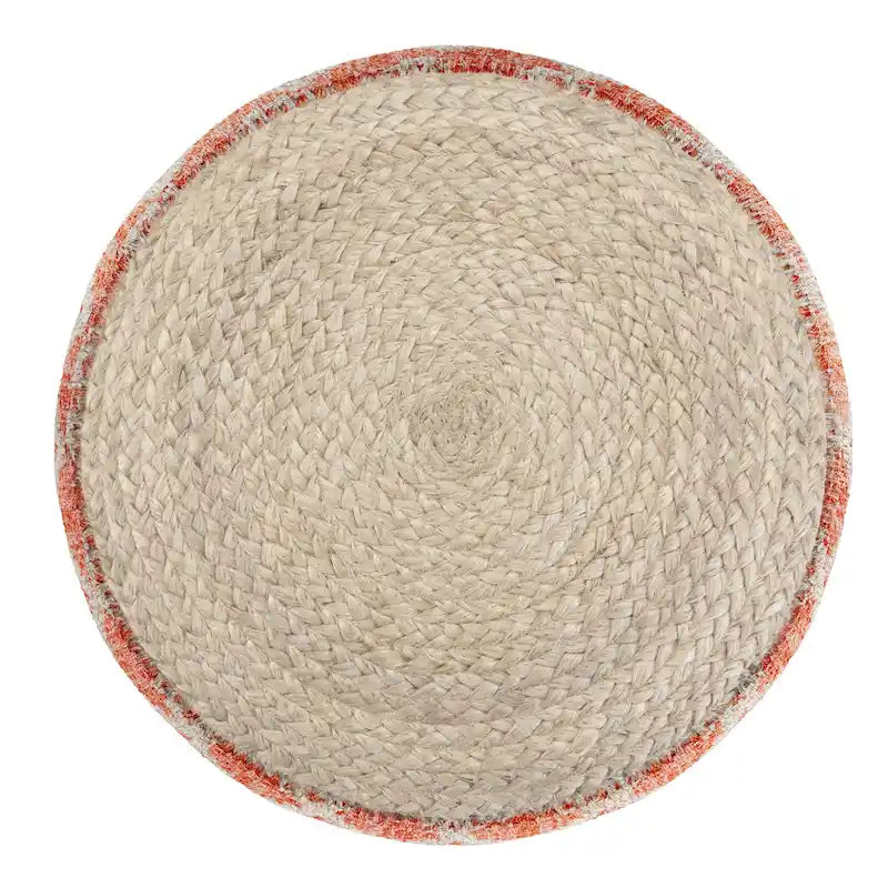WYNDENHALL Nesbitt Pouf Rond Bohème, Jute Tressée Naturelle