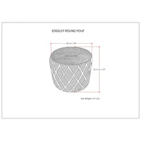 WYNDENHALL Nesbitt Pouf Rond Bohème, Jute Tressée Naturelle
