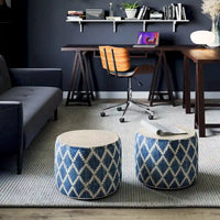 WYNDENHALL Nesbitt Pouf Rond Bohème, Jute Tressée Naturelle