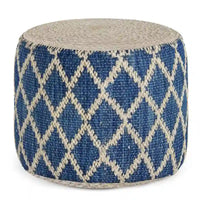 WYNDENHALL Nesbitt Pouf Rond Bohème, Jute Tressée Naturelle