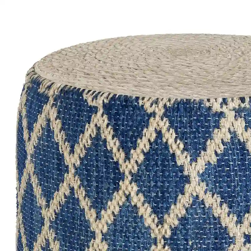 WYNDENHALL Nesbitt Pouf Rond Bohème, Jute Tressée Naturelle