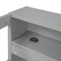 Lit de repos double XL en bois avec 2 lits gigognes et port USB