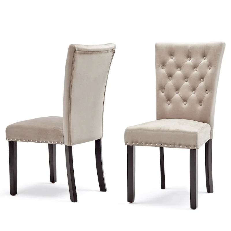 Chaises de salle à manger en velours capitonné Silver Orchid Flohr (lot de 2)
