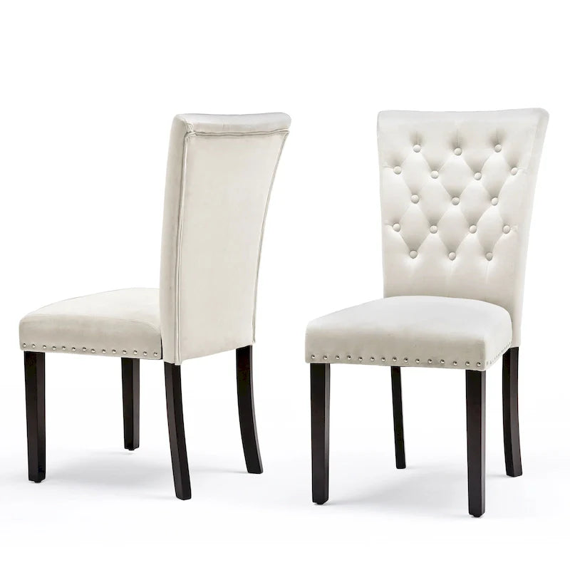 Chaises de salle à manger en velours capitonné Silver Orchid Flohr (lot de 2)