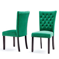 Chaises de salle à manger en velours capitonné Silver Orchid Flohr (lot de 2)