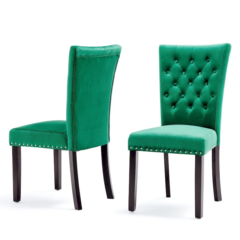 Chaises de salle à manger en velours capitonné Silver Orchid Flohr (lot de 2)