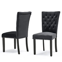 Chaises de salle à manger en velours capitonné Silver Orchid Flohr (lot de 2)