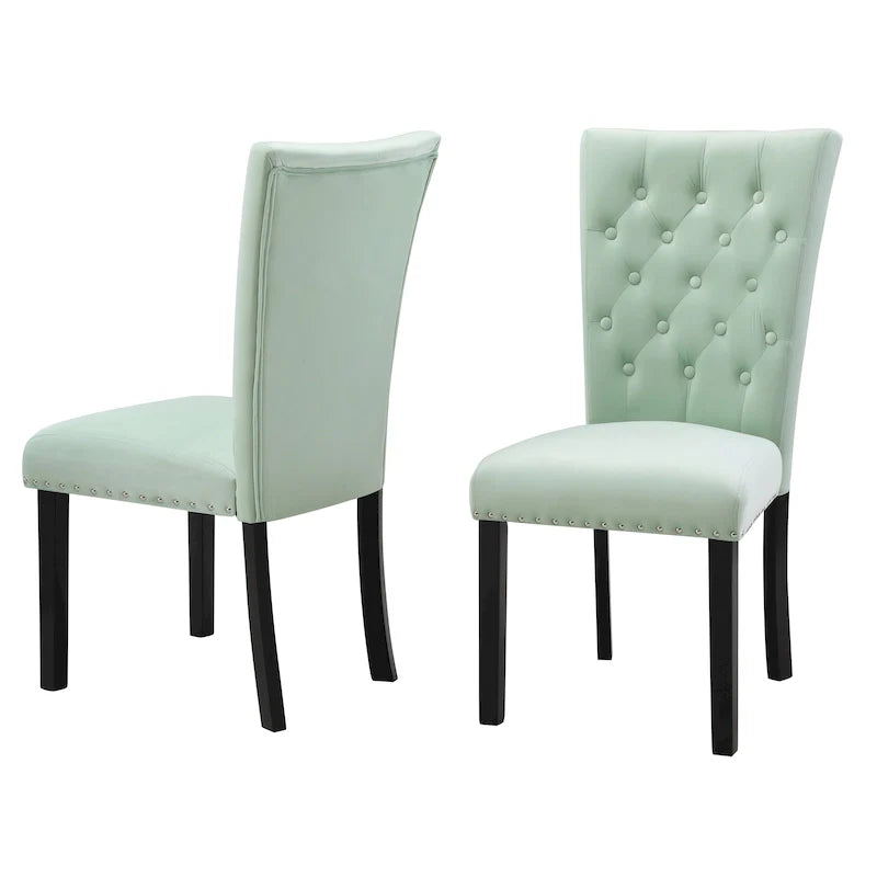 Chaises de salle à manger en velours capitonné Silver Orchid Flohr (lot de 2)