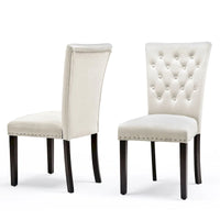 Chaises de salle à manger en velours capitonné Silver Orchid Flohr (lot de 2)