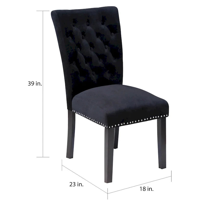 Chaises de salle à manger en velours capitonné Silver Orchid Flohr (lot de 2)