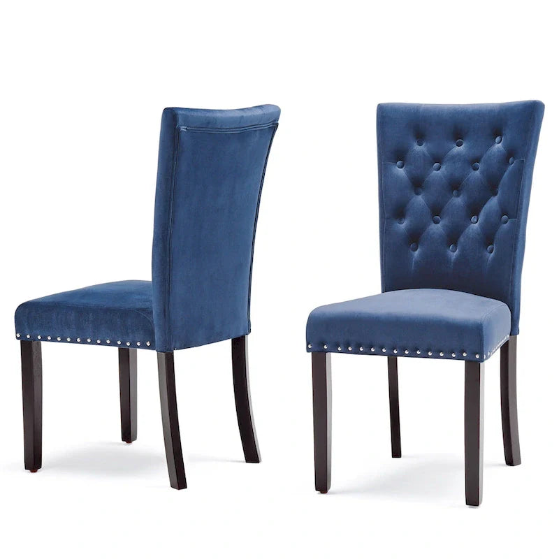Chaises de salle à manger en velours capitonné Silver Orchid Flohr (lot de 2)