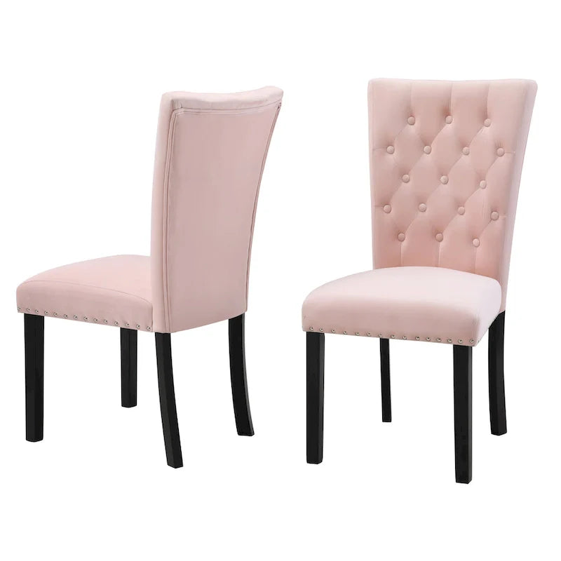 Chaises de salle à manger en velours capitonné Silver Orchid Flohr (lot de 2)
