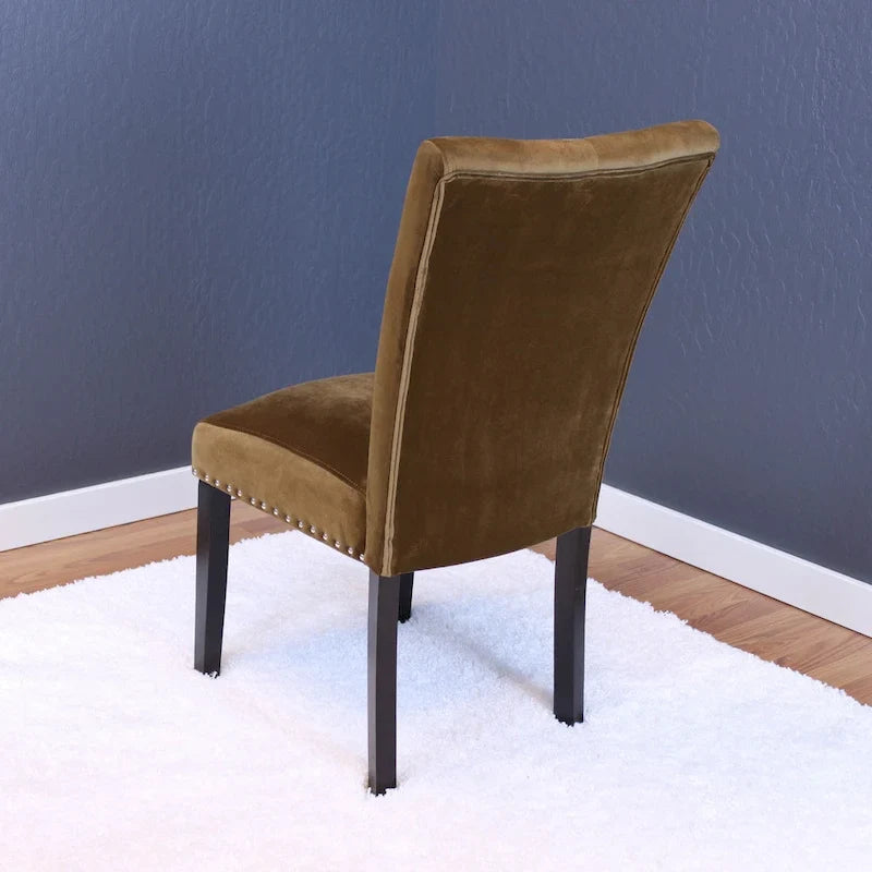 Chaises de salle à manger en velours capitonné Silver Orchid Flohr (lot de 2)