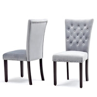 Chaises de salle à manger en velours capitonné Silver Orchid Flohr (lot de 2)
