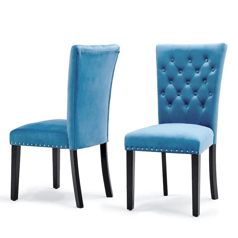 Chaises de salle à manger en velours capitonné Silver Orchid Flohr (lot de 2)