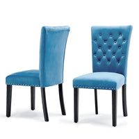 Chaises de salle à manger en velours capitonné Silver Orchid Flohr (lot de 2)