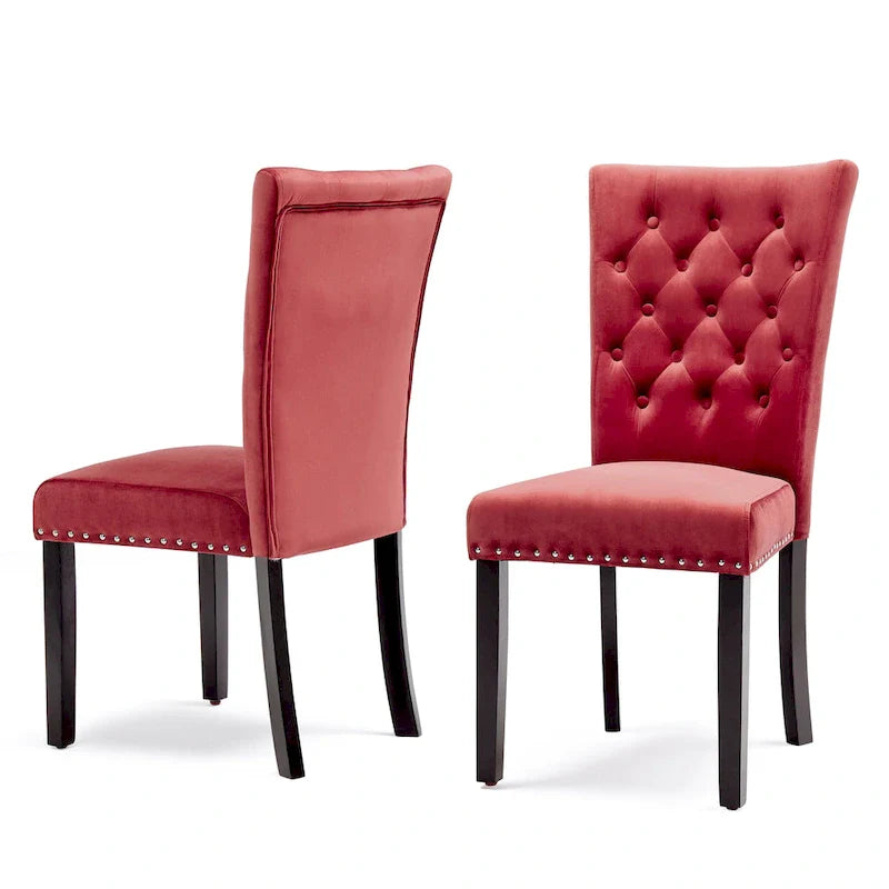 Chaises de salle à manger en velours capitonné Silver Orchid Flohr (lot de 2)