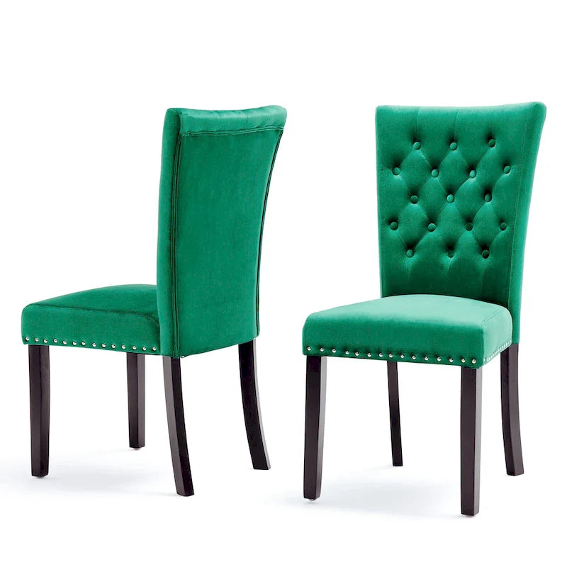 Chaises de salle à manger en velours capitonné Silver Orchid Flohr (lot de 2)
